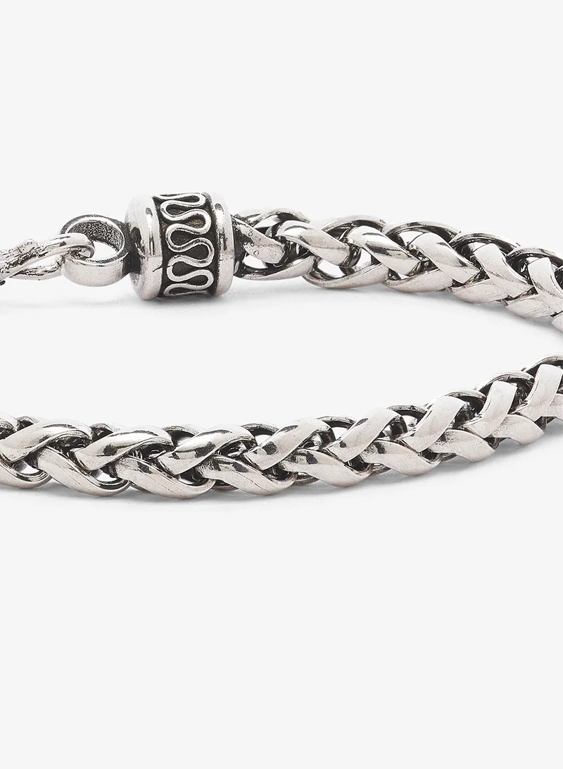Seventy Five  Sterling Silver Men's Byzantine Chain Bracelet for Men | Best Price UAE